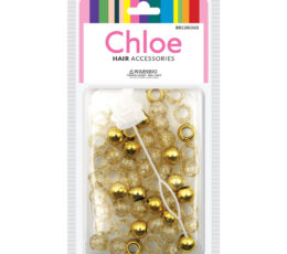 Chloe Round Beads Glitter Gold Assorted 60pcs
