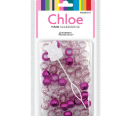 Chloe Round Beads Glitter Pink Assorted 60pcs