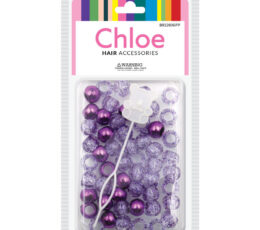 Chloe Round Beads Glitter Purple Assorted 60pcs
