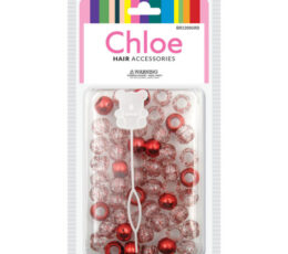 Chloe Round Beads Glitter Red Assorted 60pcs