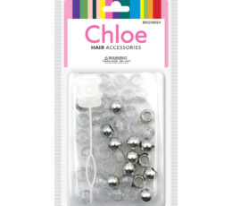 Chloe Round Beads Glitter Silver Assorted 60pcs