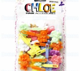 CHLOE BARRETTE #11 SINGLE BEAR 32PC PASTEL