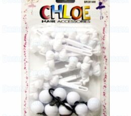 CHLOE BARRETTE #14 BOWTIE PONYTAILAIL 14P White