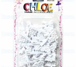 CHLOE BARRETTE #15 BOUQUET 24PC White