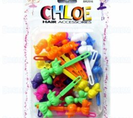 CHLOE BARRETTE #16 CHUBBY RIBBON 24P ASSORTED
