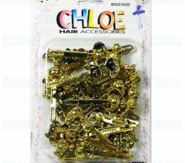 CHLOE BARRETTE #16 CHUBBY RIBBON 24P Gold