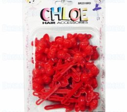 CHLOE BARRETTE #16 CHUBBY RIBBON 24P Red