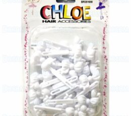 CHLOE BARRETTE #16 CHUBBY RIBBON 24P White
