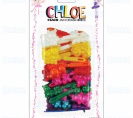 CHLOE BARRETTE #19 TWIN ANIMAL 32PC PEARL