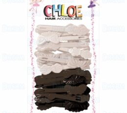 CHLOE BARRETTE #24 MIX BUTTERFLY 42P Black & WhiteT