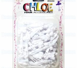 CHLOE BARRETTE #25 MINI ANIMAL 60PC White