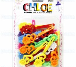 CHLOE BARRETTE #28 DBL HEART with FLW28 ASSORTED