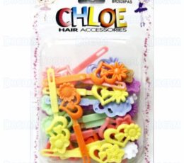 CHLOE BARRETTE #28 DBL HEART with FLW28 PASTEL