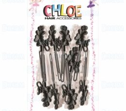 CHLOE BARRETTE #30 CLOVERS 28PC Black & WhiteT