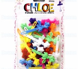 CHLOE BARRETTE #36 SKINNY RIBBON 24P ASSORTED