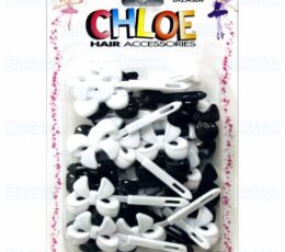 CHLOE BARRETTE #45 NEAT RIBBON 32PC Black & WhiteT