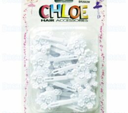 CHLOE BARRETTE #52 FLOWER WAGON 28PC White