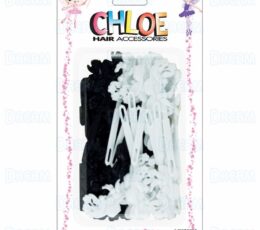 CHLOE BARRETTE #53 BASKET 20PC Black & White