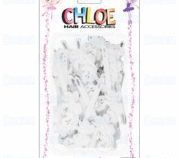 CHLOE BARRETTE #53 BASKET 20PC White
