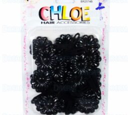 CHLOE BARRETTE #74 DAISY 24PC Black