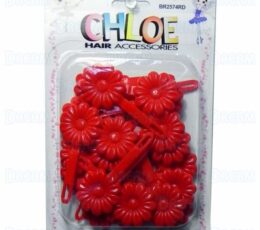 CHLOE BARRETTE #74 DAISY 24PC Red