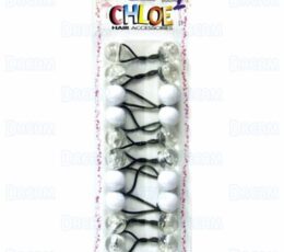 CHLOE PONYTAIL #2620 White & CLEAR 10PCS