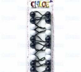 CHLOE PONYTAIL #2620 White & Navy 10PCS