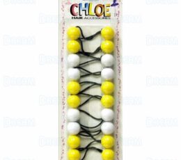 CHLOE PONYTAIL #2620 White & Yellow 10PCS