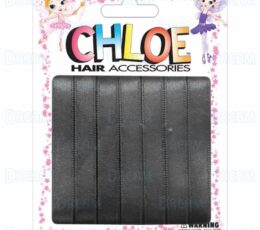 CHLOE HAIR RIBBON Black 7PC 0.375″
