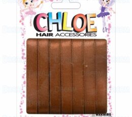 CHLOE HAIR RIBBON Brown 7PC 0.375″