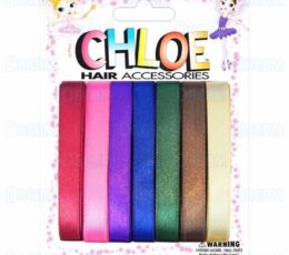 CHLOE HAIR RIBBON Dark ASSORTED 7PC 0.375″