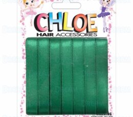 CHLOE HAIR RIBBON Green 7PC 0.375″
