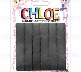 CHLOE HAIR RIBBON Black 6PC 0.5″
