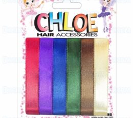 CHLOE HAIR RIBBON Dark ASSORTED 6PC 0.5″