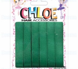 CHLOE HAIR RIBBON Green 6PC 0.5″