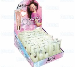 MAXI LIP GLOSS CRYSTAL with HEART CLEAR 48PCS