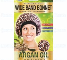 DREAM ARGAN OIL SATIN WIDE BAND BONNET LEOPARD