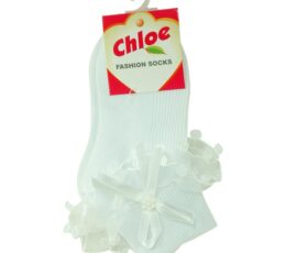 Chloe Girls Lace Socks – White