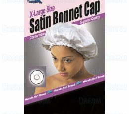 DREAM WOMENS SATIN BONNET CAP [XL] Black