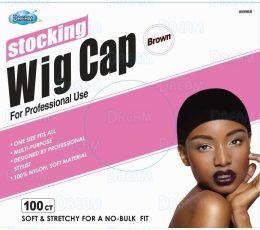 Dream Stocking Wig Cap 100/BX [Bulk] Brown